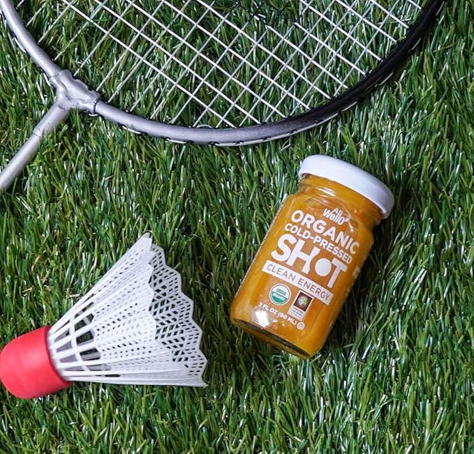 ALLWELLO Cold-Pressed Clean Energy Shot 60 mL USDA Organic Natural Immune Booster NONGMO (12 PK Clean Energy)