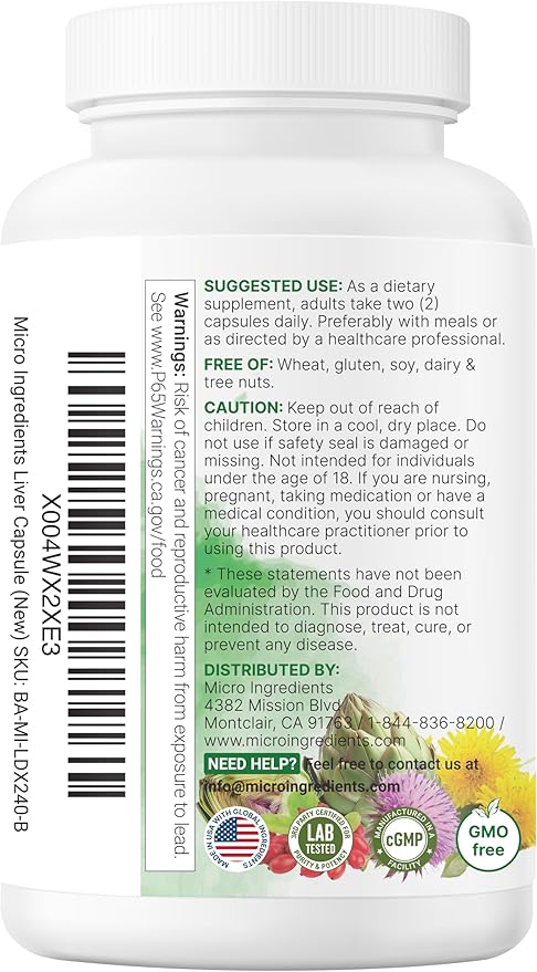 Liver Advanced+ 240 Veggie Capsules | 20-in-1 Complex with Milk Thistle Dandelion NAD NAC ALA TUDCA Glutathione Artichoke Turmeric &amp Astragalus | Non-GMO Gluten Free