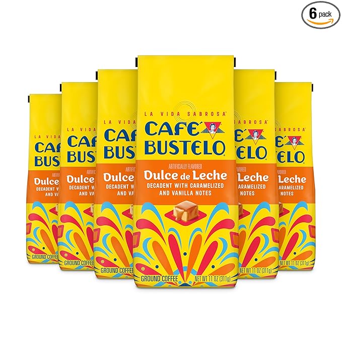 Café Bustelo Dulce de Leche Artificially Flavored Ground Coffee 11-Oz. Bag (Pack of 6)