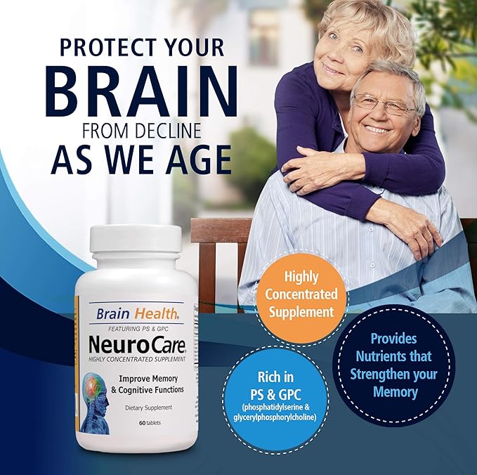 Neuro Care Nootropic Brain Health Supplement Highly Concentrated Memory Booster Enhanced Mental Focus Cognition Memory Concentration and Clarity 100% Natural Dietary Supplement - 60 Tablets