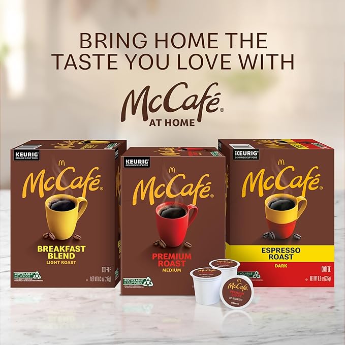 McCafe Espresso Roast Coffee Keurig Single-Serve K-Cup Pods 60 Count (6 Packs of 10) Dark Roast Made with Arabica Beans Bold Flavor with Bittersweet Chocolate &amp Toasted Nut Notes