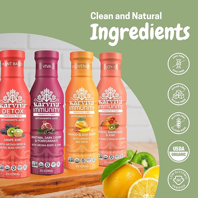 Organic Juice Cleanse Detox Reset Bundle – Anicent Metabolism Booster &amp Weight Control Sprout Juices with Marine Collagen Skin Glow&ampImmunity Boost | Non-GMO BPA-Free 18 bottles