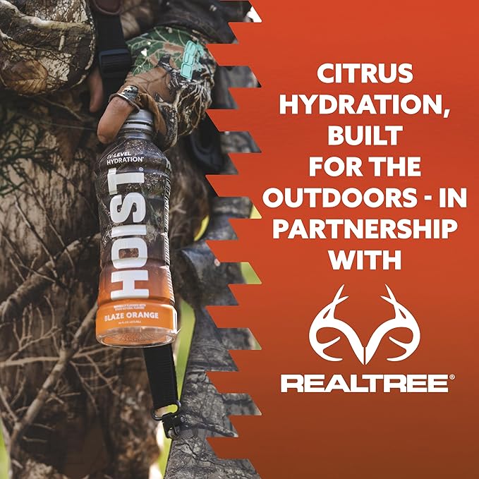 HOIST Premium Military Hydration Electrolyte Drink Powerful IV-Level Hydration Clinically Proven Dye Free Performance Drink Blaze Orange 16 Fl Oz (Pack of 12)