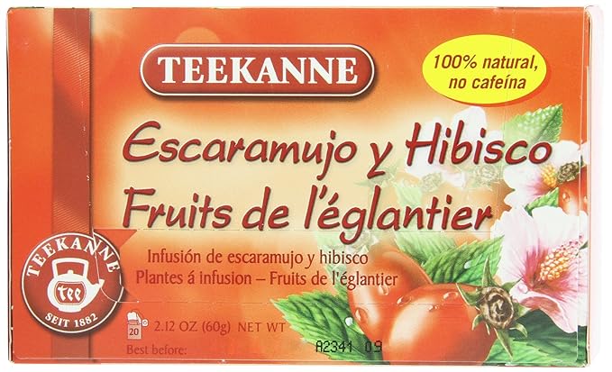 Teekanne Tea Rose Hip &amp Hibiscus Flowers 20 - Teabags 2.12 Ounce (Pack of 5)