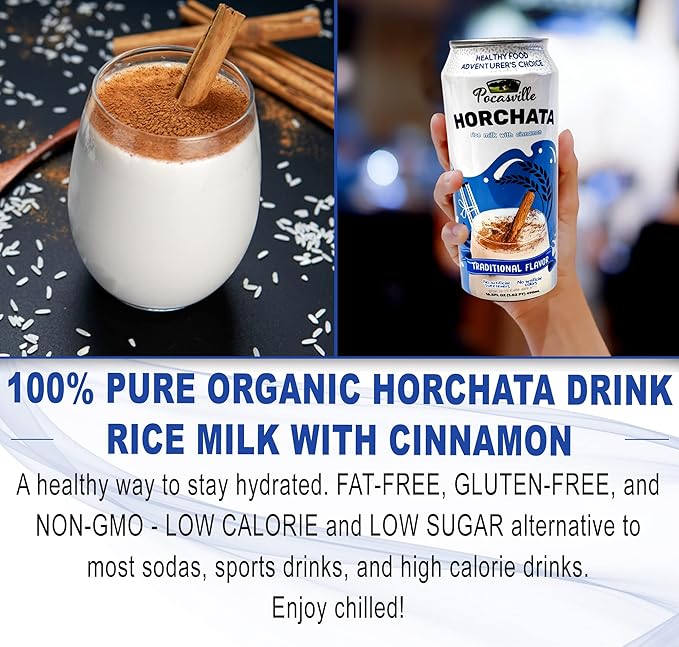 Pocasville Fruit Juices Squeezed not form Concentrate 16.5 Fluid Ounce Can (Horchata 6)