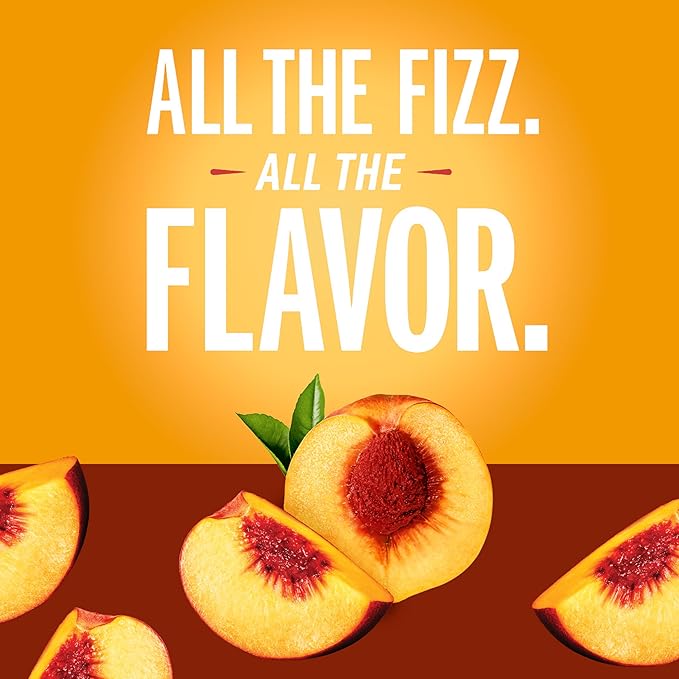 IZZE Sparkling Juice Beverage Blend Peach No Sugar Added 8.4 FL OZ 24 Cans