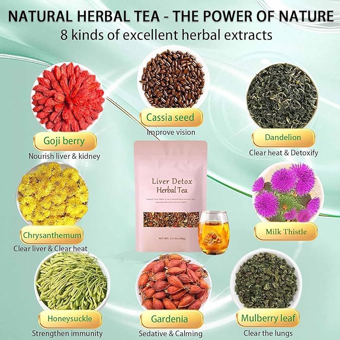 Liver Detox Herbal Tea Dandelion Root Tea Chrysanthemum Cassia Seed Goji BerryTea Kidneys &amp Liver Health TeaWith Wolfberry Cassia Seed Milk Thistle