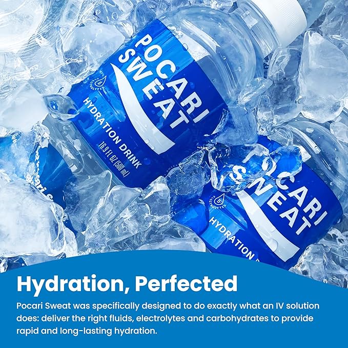 Pocari Sweat Electrolyte Drink 24 Pack of 16.9 fl oz Bottles – Hydration Replenishment &amp Recovery Beverage