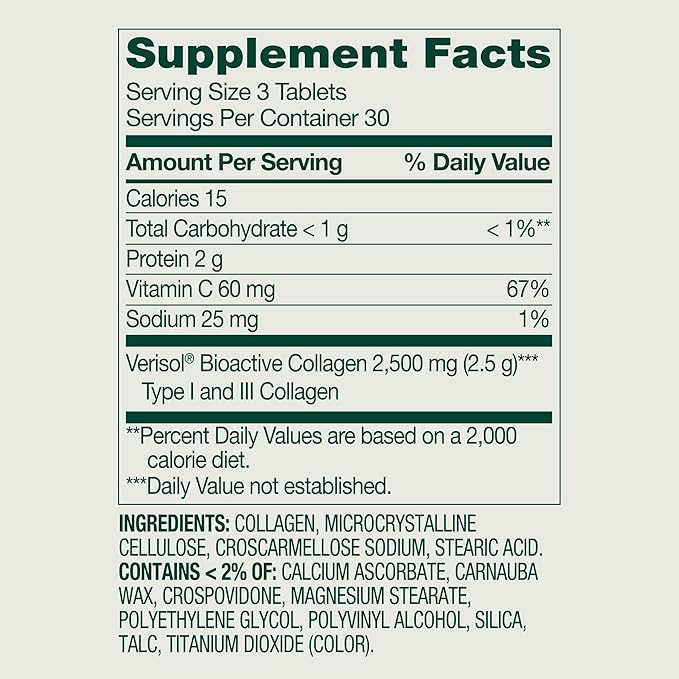 Collagen+Vitamin C- for Hair/Skin/Nail 2500mg 90 Tablets (Pack of 1) Boxed by Fusion Shop Store