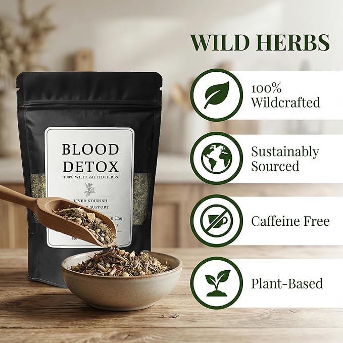 Healing Garden Blood Detox - Jamaican Herbal Tea Blend Plant-Based Botanical Tea For Daily Enjoyment Purifies Blood Loose Leaf Herbal Tea 170g/Bag