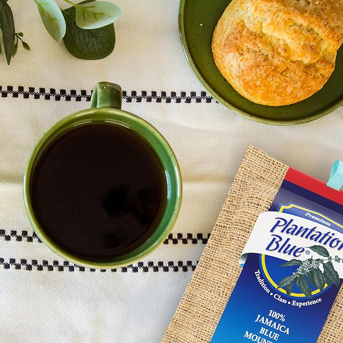 Plantation Blue 100% Blue Mountain Coffee Dark Roast Ground Premium Jamaican Coffee 12oz