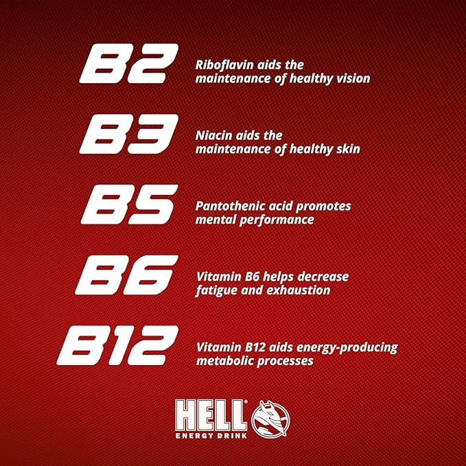 HELL ZERO Energy Drink | 32 mg/100 ml Caffeine | Vitamins B3 B5 B6 B12 | No Preservatives | Environmentally Friendly Packaging | 24 x 250ml | Compatible with HELL Energy