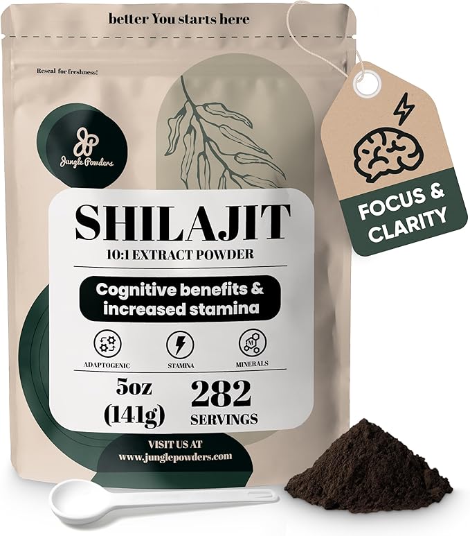 Shilajit Powder for Men 10:1 Extract 5 Ounce Bag 282 Servings Fulvic Acid Powder Extract Immune Support Energy Supplement Shilajit for Men Mineral Compound Raw Shilajit Contains Maltodextrin