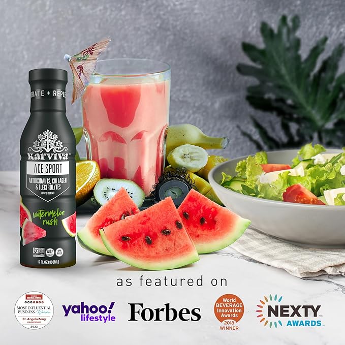Karviva ACE Collagen Juice Healthy Joints Skin &amp Hair Antioxidant-Rich Berries Marine Collagen Natural Electrolytes Low-Sugar Low Glycemic Index Low-CaloriesNon-GMO Metabolism Booster W