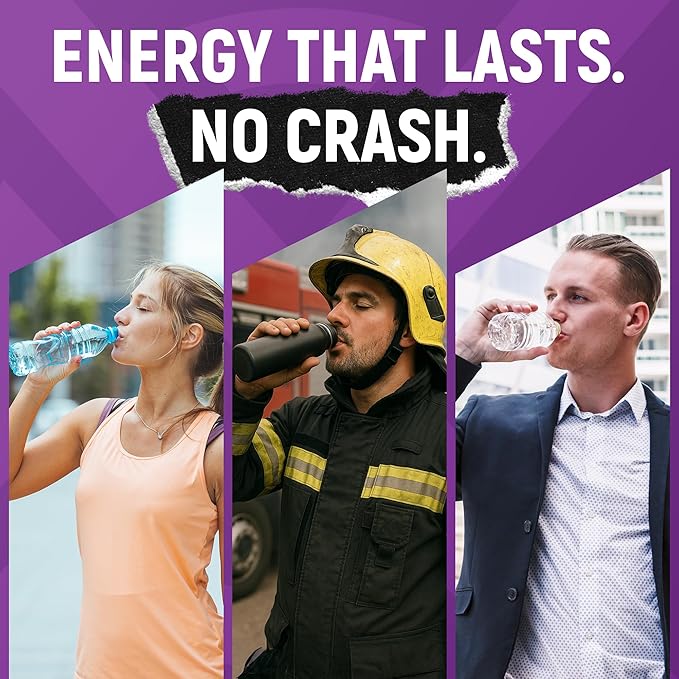 CardoMax - Energy Drink Packets - Liquid Preworkout for Men &amp Women Caffeine Packets with BCAA Vitamin B12 Vitamin B6 &amp B3 - Sugar-Free Zero Calorie Vegan &amp Keto - 15 Stick Packs - Gra