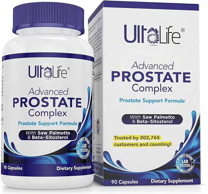 ULTALIFE Advanced Saw Palmetto Prostate Supplement for Men with Beta Sitosterol Promotes Urinary Comfort Sleep Quality &amp Prostate Health 90 Capsules