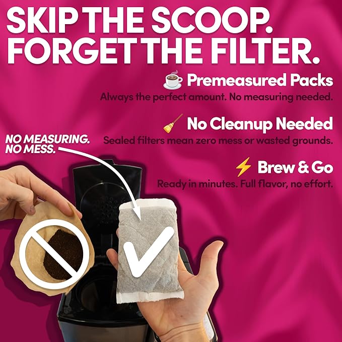 Ground Flavored Coffee In Filter Packs | Medium Roast Low Acid Mold Free Pouches | Sampler Packets | Sweet Cream Jamaican Me Crazy Gourmet Powder Bags for 10-12 Cup Drip Maker | Highest Rated Individu