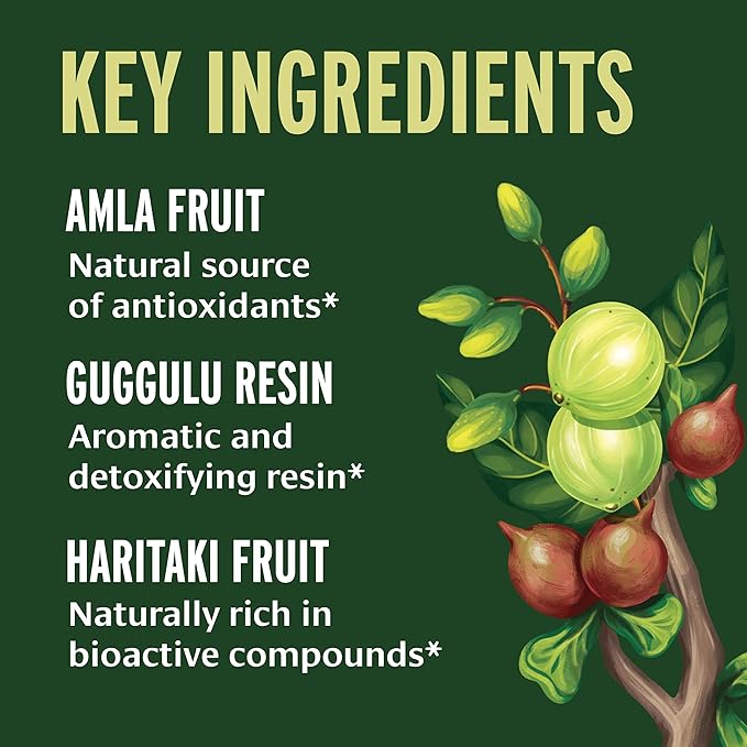 Banyan Botanicals Organic Triphala Guggulu – Deep Tissue Detox &amp GI Tract Support – Advanced Herbal Cleansing Supplement with Guggulu Resin – Systemic Waste Elimination – 90 Tablets – USDA Organic