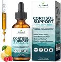 Cortisol Supplements for Women &amp Men 18 in 1 Stress &amp Mood Support Drops with Magnesium 480mg GABA Ashwagandha L-Theanine &amp Phosphatidylserine for Relaxation &amp Sleep Lemon Raspbe