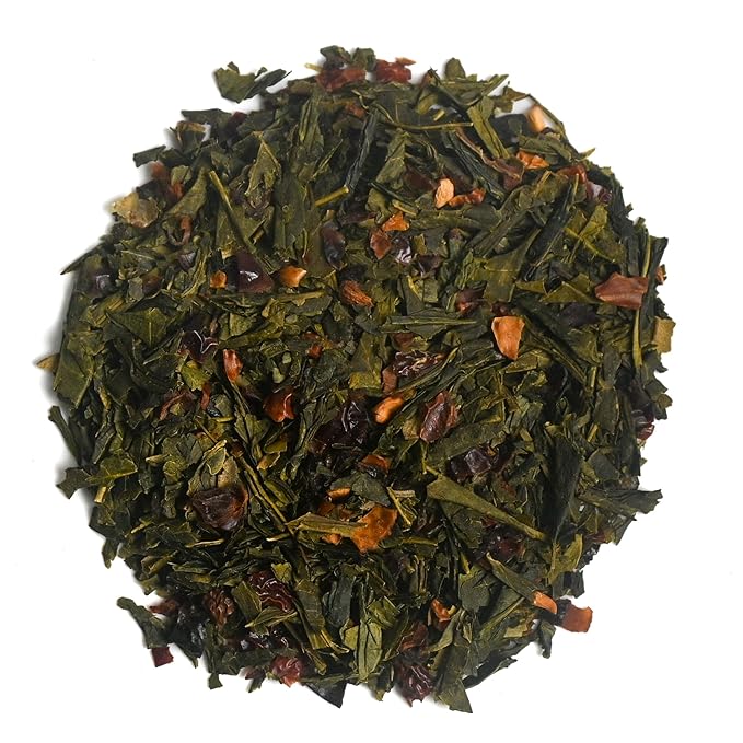 Organic Positively Tea Company Strawberries and Cream Green Tea Loose Leaf 16 Ounce
