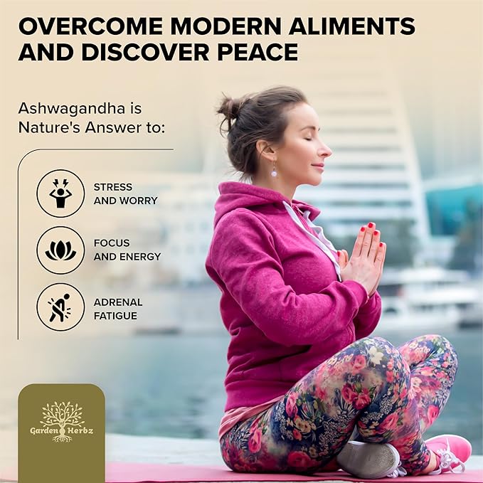 Organic Ashwagandha Root &amp Irish Sea Moss – 3600 mg Ashwagandha Supplement with Black Seed Oil &amp Burdock Root – Herbal Supplement for Energy Calm Mood &amp Wellness 120 Caps