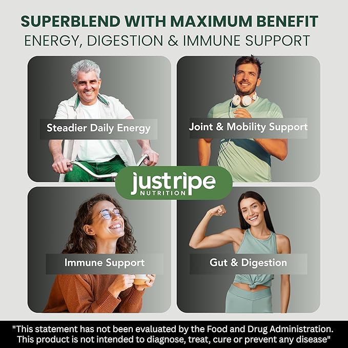 Field of Greens Superfood Powder with Organic Spirulina Chlorella Beet Root Powder - Bacillus Coagulans Probiotic A Plant-Based Mix Supporting Gut Health Immunity 28 Scoops - Unflavored
