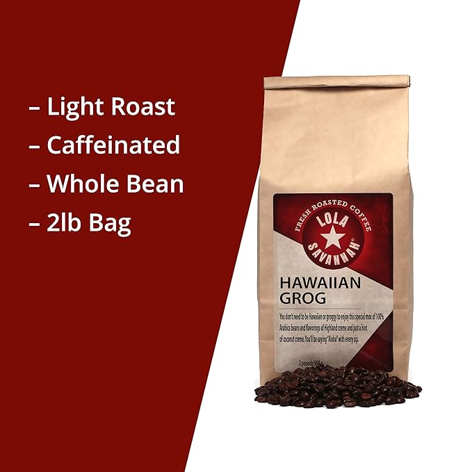 Lola Savannah Hawaiian Grog Whole Bean Caffeinated Coffee 2lb