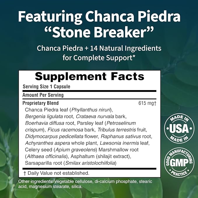 Kidney Cleanse - Premium Kidney Support Supplement with Chanca Piedra Stone Breaker - Supports Natural Cleansing &amp Urinary Tract Health - 60 Capsules