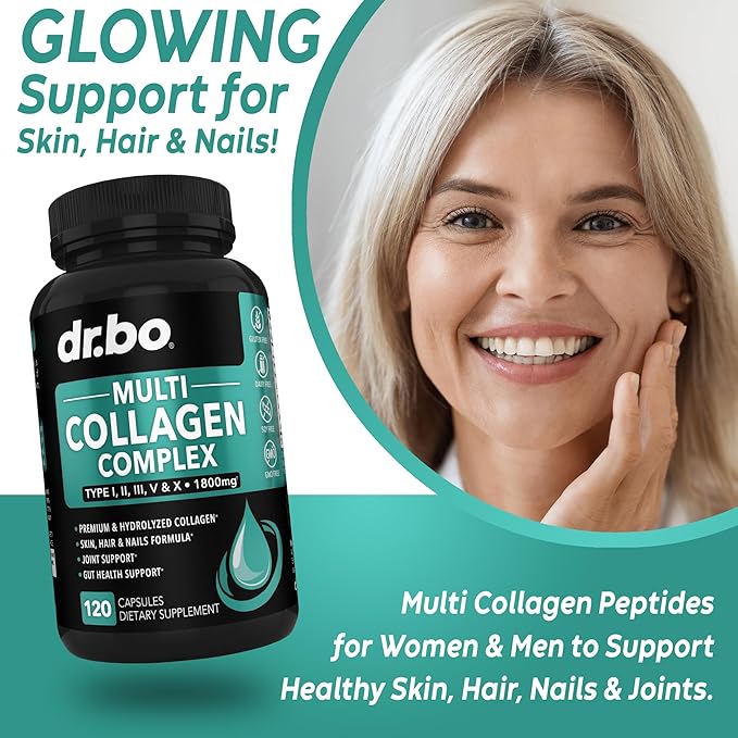 Multi Collagen Peptides &amp Liver Cleanse - Type I II III V &amp X Multi Collagen Peptides for Skin Hair &amp Nails - Liver Cleanse Detox Support Supplement Natural Milk Thistle Dandelion Su