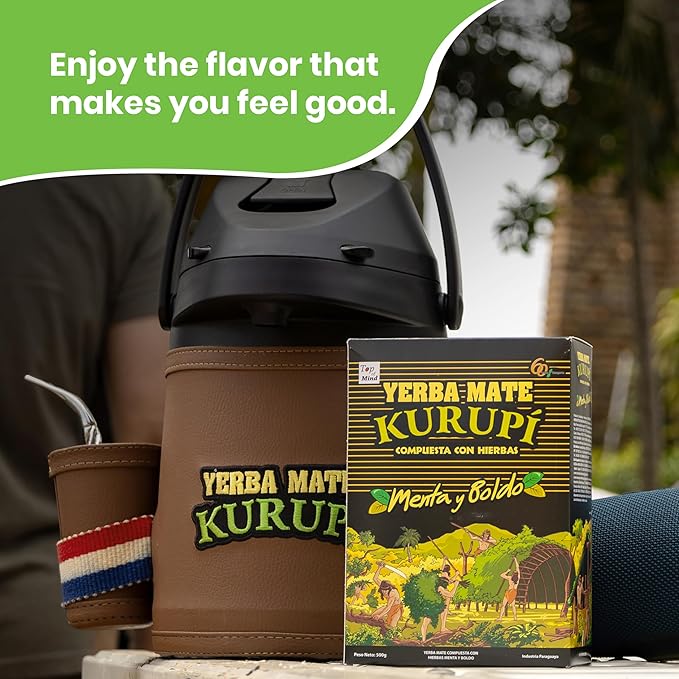 Kurupi Mint Boldo Yerba Mate 500 g (1.1 lbs) 4 Pack