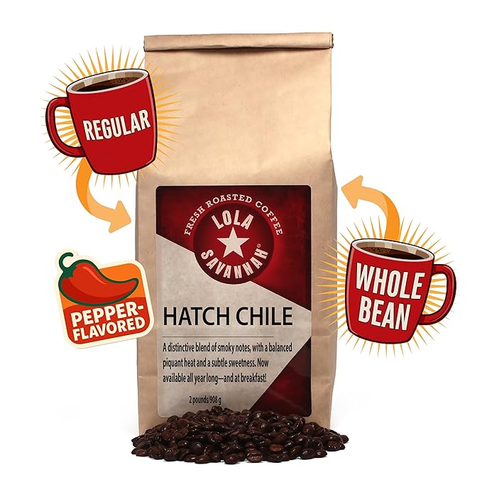Lola Savannah Hatch Chile Whole Bean Caffeinated Coffee 2lb (32 oz)
