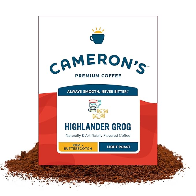 Cameron's Coffee Roasted Ground Coffee Bag Flavored Highlander Grog  64 Ounce (Pack of 1)