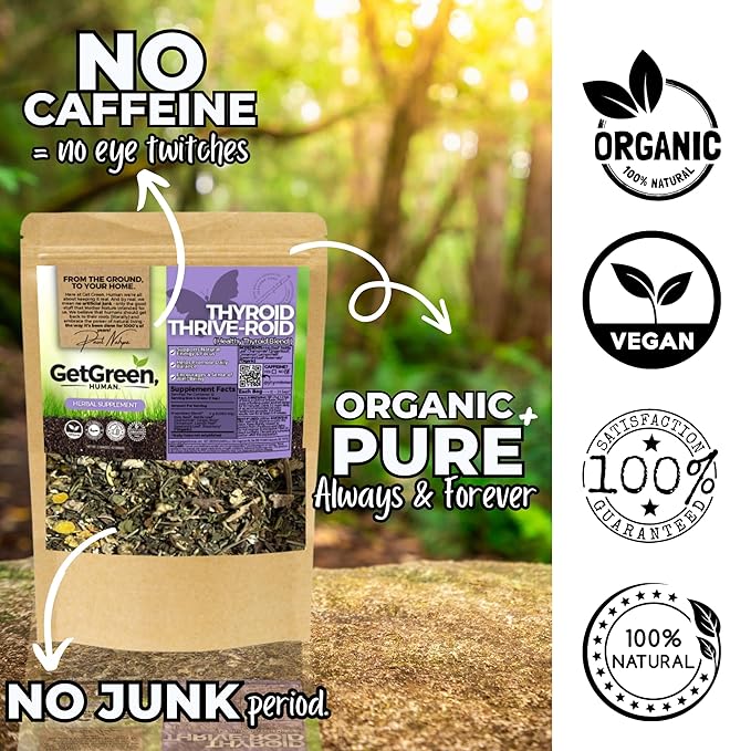 Thyroid Wellness Herbal Tea – Organic Loose Leaf Blend with Holy Basil Nettle Leaf &amp Chamomile | Energy &amp Balance Caffeine-Free Vegan No Artificial Flavors | 2 oz (57 g) | Thrive-Roid by G