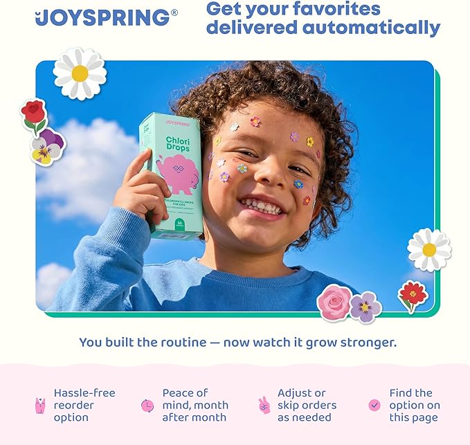 JoySpring Genius Kids Focus Gummies – Natural Herbal Brain Supplement for Kids | Vegan Gluten-Free Sugar-Free with Bacopa Gotu Kola Rhodiola – 60 Count