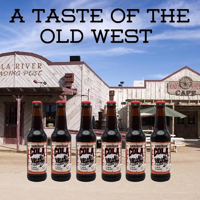 Generic Death Valley Soda | 6 Pack of Cola | Delicious Flavored Soda Pop with Real Cane Sugar | 12 oz Glass Bottles in a 6 Pack of Cola with Crazy Soda Pop Bottle Opener