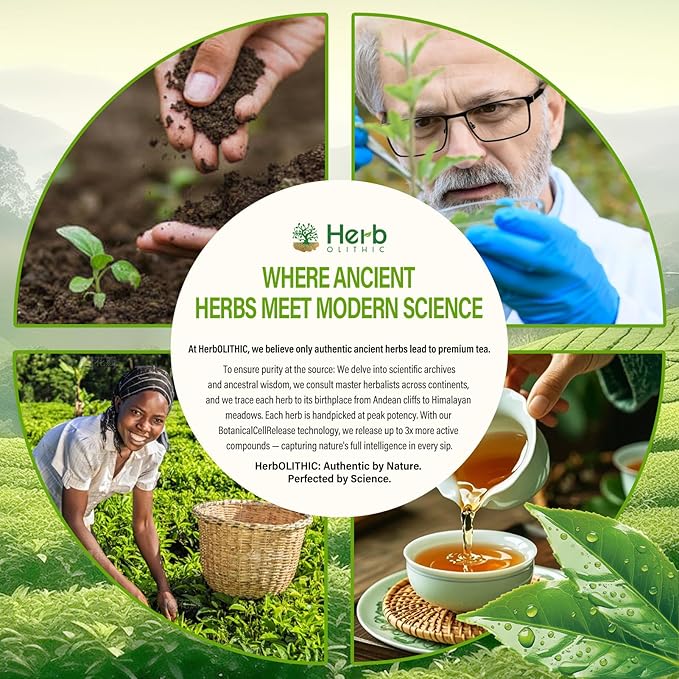 HerbOLITHIC Eyebright Herb Tea Bag for Eye Health 7-in-1 Herbal Tea with Goji Berries Amla Extract for Immune Support. Ultra-concentrated Caffeine Free 30 Individually Wrapped Bags - 3g/bag.