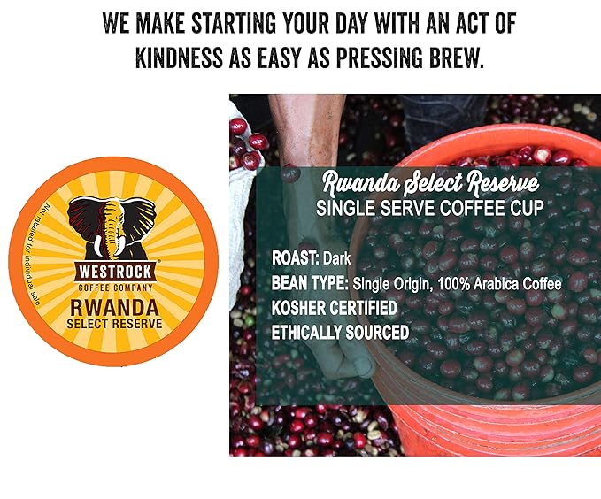 Westrock Coffee Company Rwanda Select Reserve Single Serve Coffee Cup Dark Roasted 80 Count
