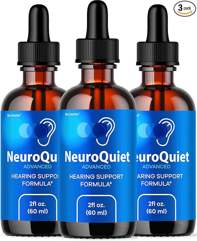 (3 Pack) NeuroQuiet Drops - Official NeuroQuiet Daily Hearing Support All Natural Clean Liquid Advanced Formula for Ear Health Auditory Clarity &amp Inner Ear Balance Reviews 3 Bottles for 3 Months