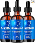 (3 Pack) NeuroQuiet Drops - Official NeuroQuiet Daily Hearing Support All Natural Clean Liquid Advanced Formula for Ear Health Auditory Clarity &amp Inner Ear Balance Reviews 3 Bottles for 3 Months
