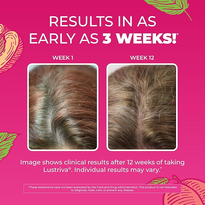 MARYRUTH'S Women's Multivitamin + Lustriva Hair Growth Liposomal | Biotin 10000mcg | Clinically Tested for Thicker Fuller Hair Improved Facial Fine Lines &amp Wrinkles | Ages 18+ | 15.22 Fl Oz