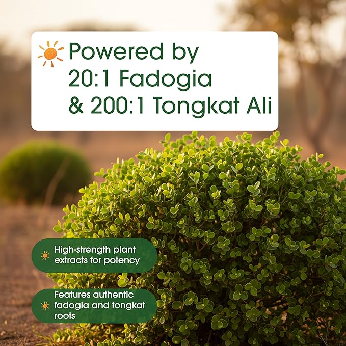 NatureBell Fadogia Agrestis - 240 Capsules - 600mg Fadogia Agrestis with 400mg Tongkat Ali - High Strength Extracts for Vitality &amp Workout Performance Support*