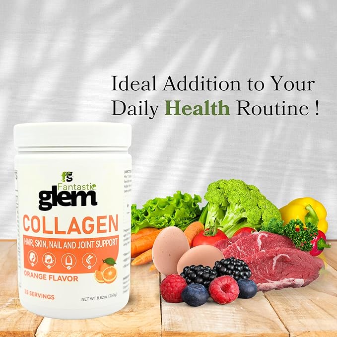 Collagen Powder – Support Skin Suppleness Strengthens Hair Development Helps Maintain Flexible Joints - GMO Soy and Gluten Free - 25 Servings 250g