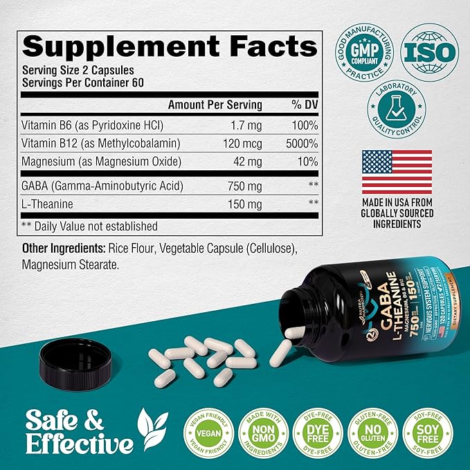 NUTRAHARMONY Calm Sleep Relaxation Stress Relief Support and Memory Focus &amp Clarity
