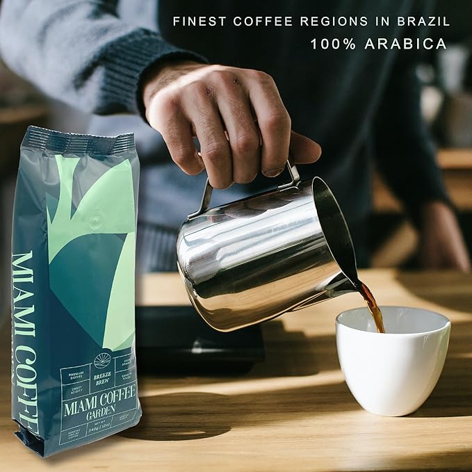 Miami Coffee Garden Variety Bundle – Breeze Brew &amp Sunshine Roast – 100% Arabica Low Acid Premium Ground Coffee Medium Roast 2 x 12oz Bags