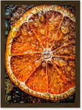 Artery8 Orange Slice with Juice Droplets Macro Painting Artwork Framed A3 Wall Art Print