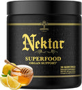 Ambrosia Nektar - Superfood Powder | Daily Organ Support Supplement | Greens Powder Alternative | 13 Superfoods for Energy Digestion Skin Health &amp Immune Support | 30 Servings | Honey Lemon