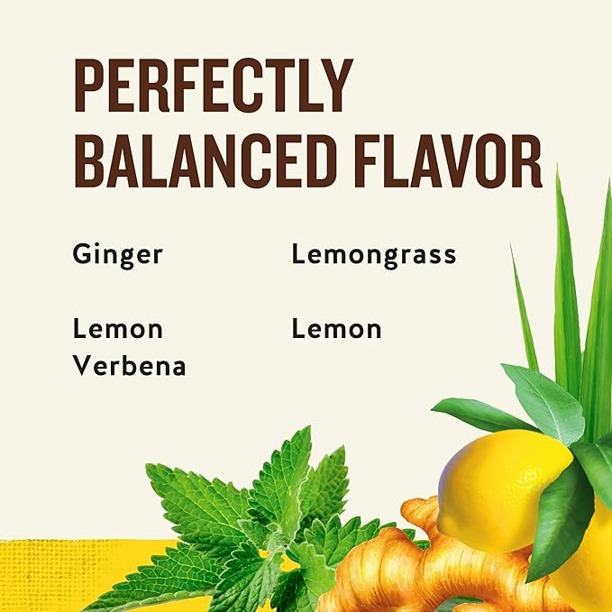 Celestial Seasonings Jammin' Lemon Ginger Herbal Tea Caffeine Free 20 Tea Bags Box (Pack of 6)