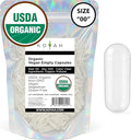 KOYAH - Certified Organic Empty Pullulan Capsules: Size 00 Vegan Gluten-Free Non-GMO Allergen Free – Ideal for DIY Supplements (500 Count)