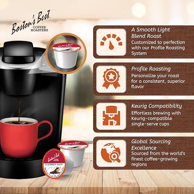 Boston’s Best - Colombian Blend Delectable Gourmet Coffee Bold Medium Roast Compatible with Keurig Coffee Maker - 1 Count (80 Single Serve Cups)
