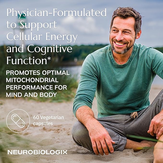 Neurobiologix Mito Cell PQQ Energy &amp Focus Supplement with CoQ10 Vitamin C NADH Acetyl L Carnitine &amp Antioxidants for Cellular Health &amp Mitochondrial Support Promotes Overall Wellness